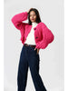 Cropped Button-Down Knit Cardigan
