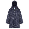 Women's Rain Poncho - Navy and White