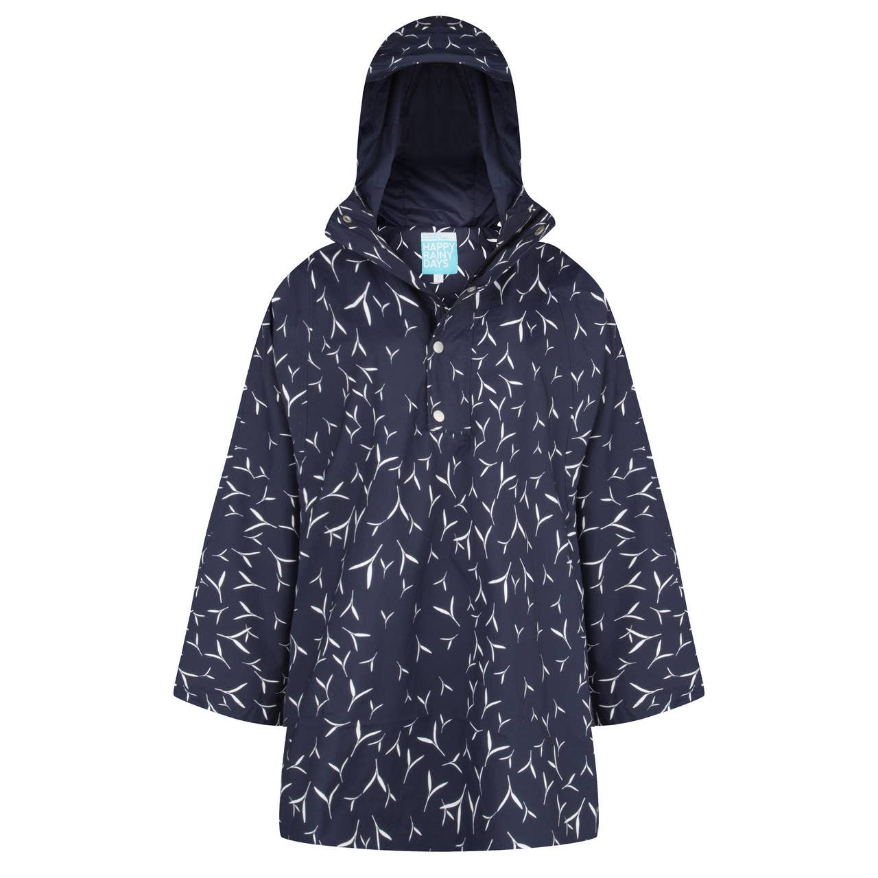 Women's Rain Poncho - Navy and White