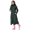 Women's Long Rain Jacket - Dark Green: Medium
