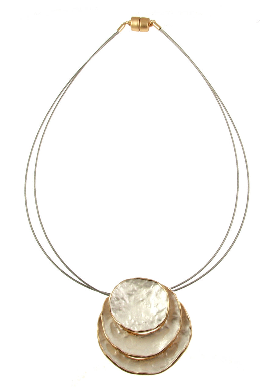3 stack Pendant Necklace with magnetic closure