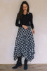 ASYMMETRICAL PLAID MAXI SKIRT
