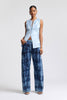 Mid-Rise Tie-Dye Curve Jeans: Navy Tiedye