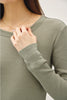 Ribbed Cotton Round Neck Basic Top