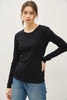 Ribbed Cotton Round Neck Basic Top