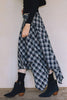 ASYMMETRICAL PLAID MAXI SKIRT