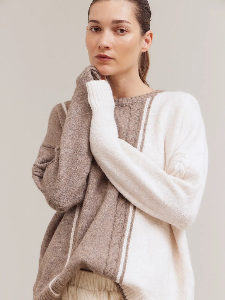 Cable Contrast Sweater