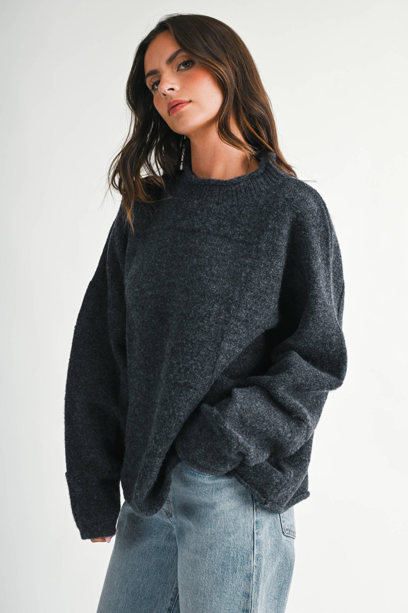 334BK Ryleigh Sweater: Charcoal