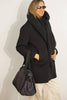 Faux Suede Large Shoulder Bag – Black (Cene)