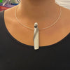 Barrel Single Wave Modern Collar Pendant Necklace