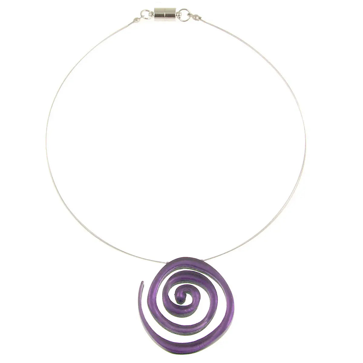 Spiral pendant and earrings