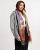Geometric Colorblock Cashmink Scarf: Industrial blue