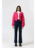 Cropped Button-Down Knit Cardigan