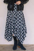 ASYMMETRICAL PLAID MAXI SKIRT