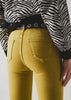 Flare Jeans with Raw Hem Edge in Green