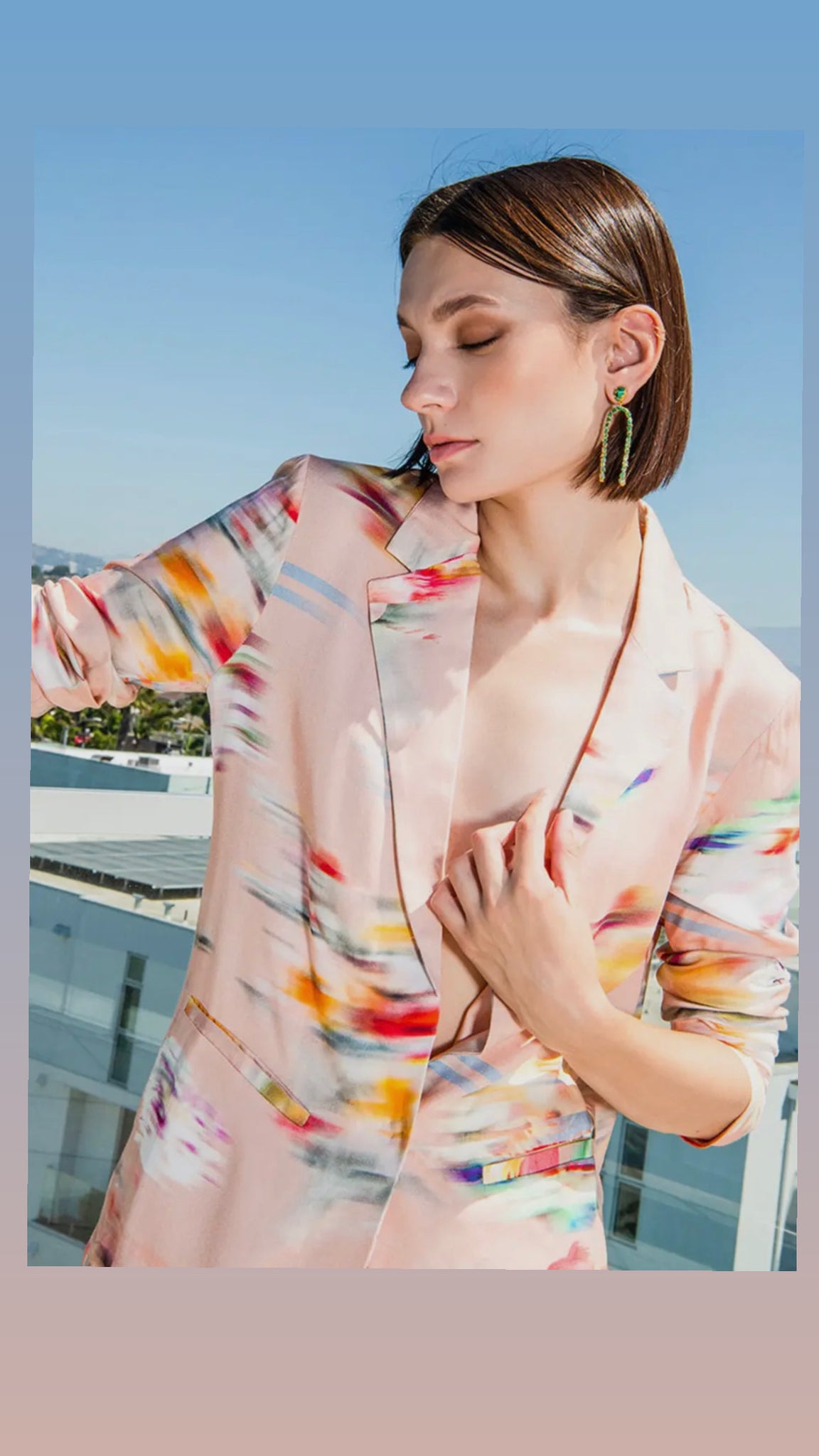Karlie Jacket Flower Blur Print