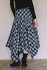 ASYMMETRICAL PLAID MAXI SKIRT