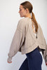 Criss-Cross Open Back Cropped Long Sleeve Top