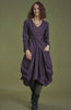 Asymmetrical Hem Long Sleeve Lilac Dress