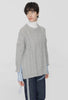 Cable Knit Jumper with Shirting Sleeves