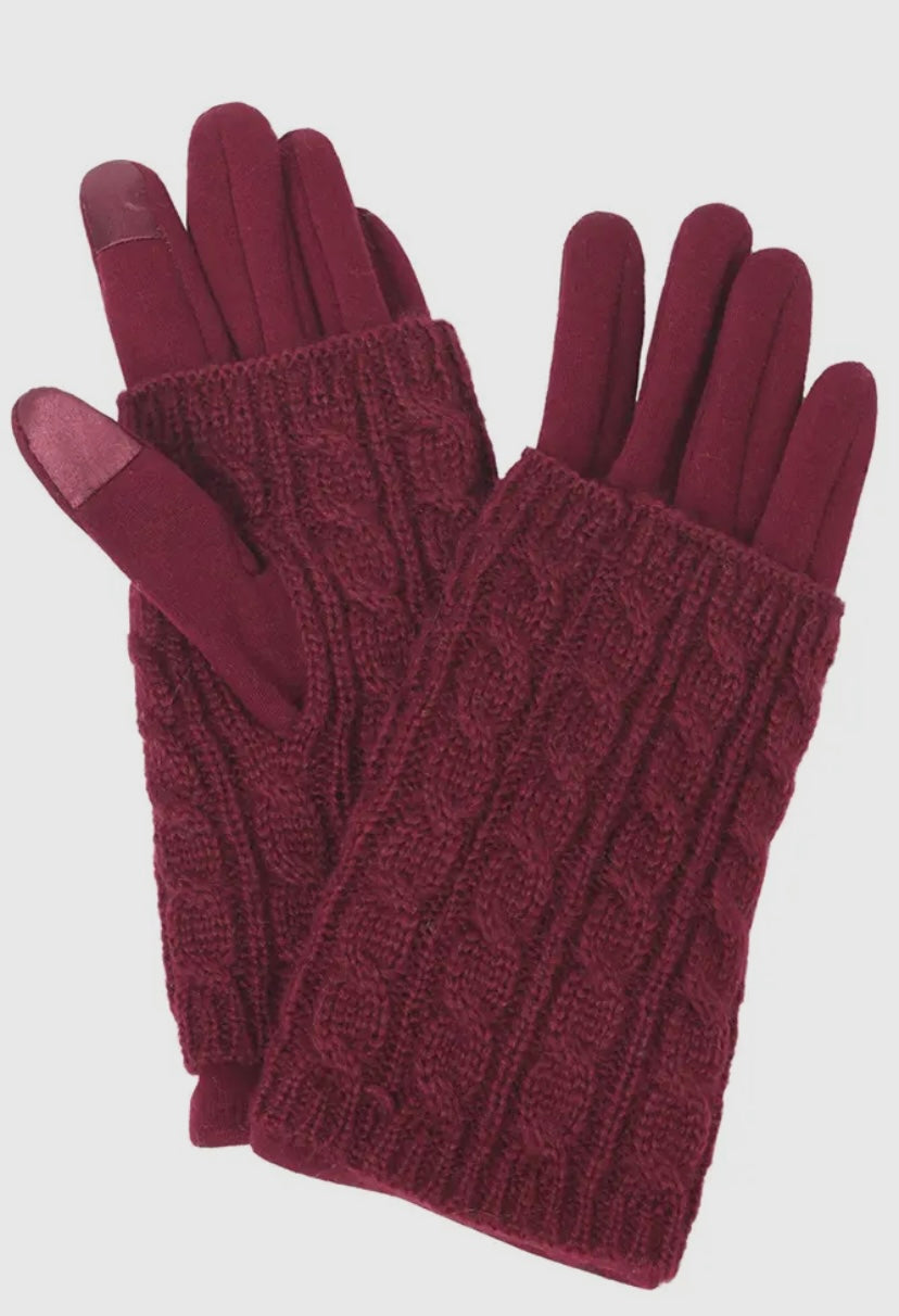 Double Layer Knitted Touch Screen Women's Gloves