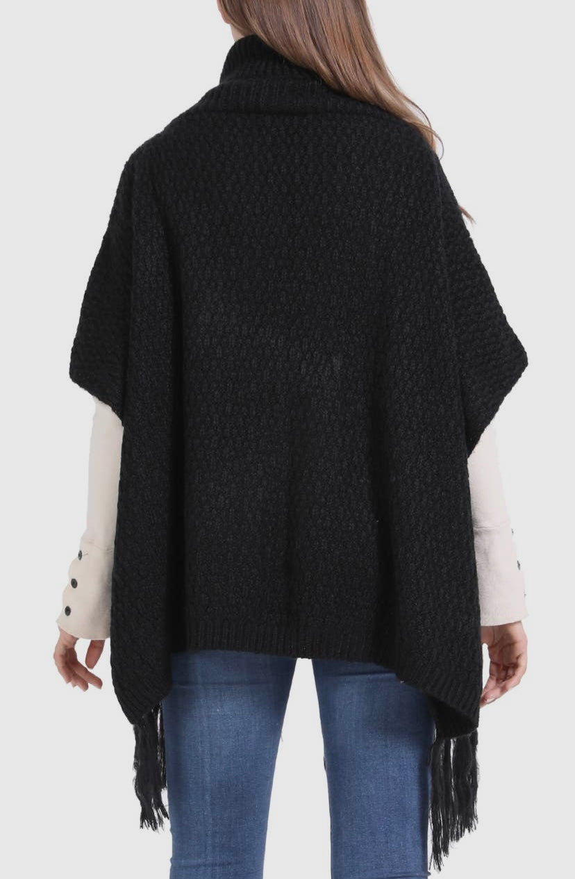 Pullover Poncho Cape Knitted Cardigan with Tassels