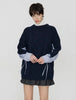 Cable Knit Jumper with Shirting Sleeves