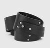 Leather Bracelet/ Studded Black, Double Wrap