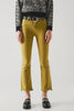 Flare Jeans with Raw Hem Edge in Green