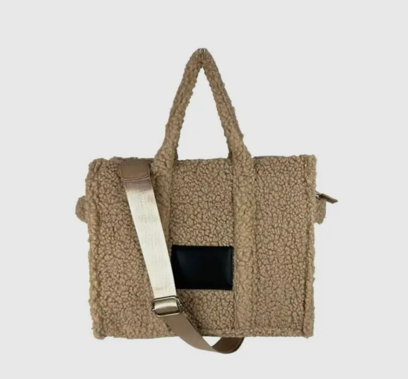 Faux Fur Tote Handbag