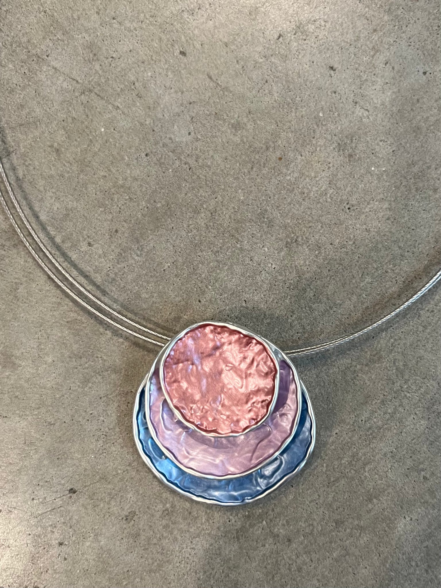 3 stack Pendant Necklace with magnetic closure