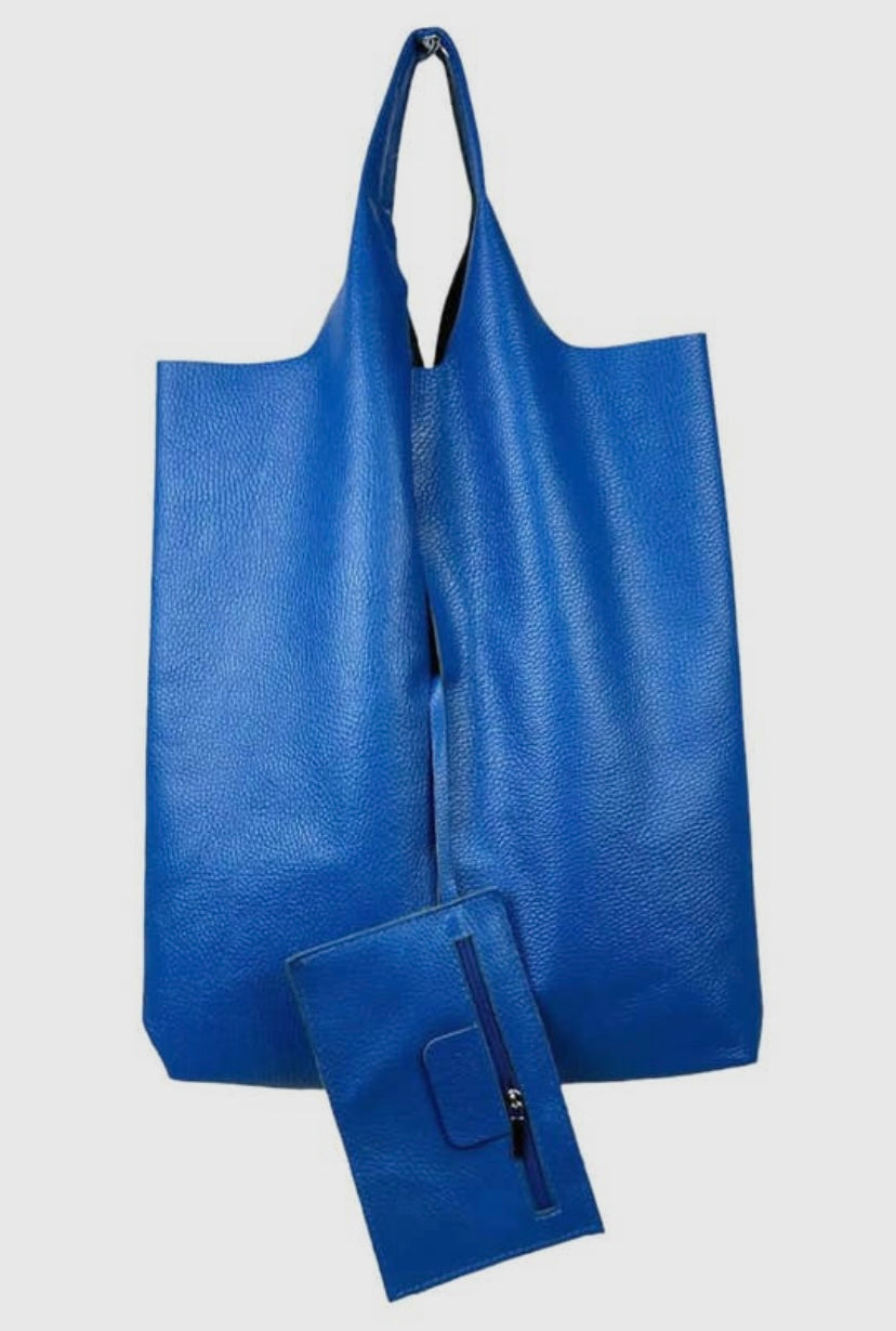Leather University Shopper Bag with Extra Coin Pocket