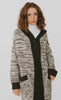 Contrasting Hooded Long Knitted Cardigan