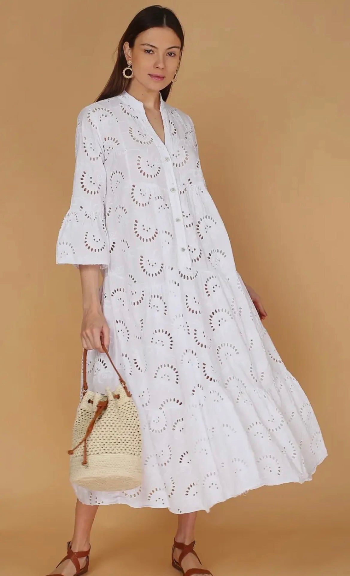 English Embroidered Long Dress
