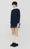 Cable Knit Jumper with Shirting Sleeves