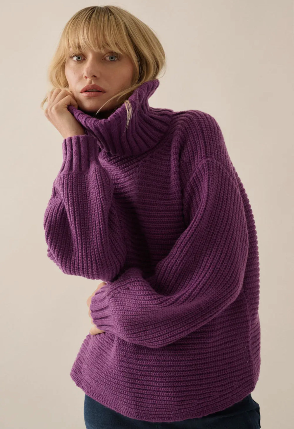 Oversized turtleneck sweater