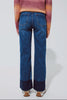 Flaired Jeans with Dark Blue Hem