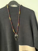 Long Necklace with Black Pendant