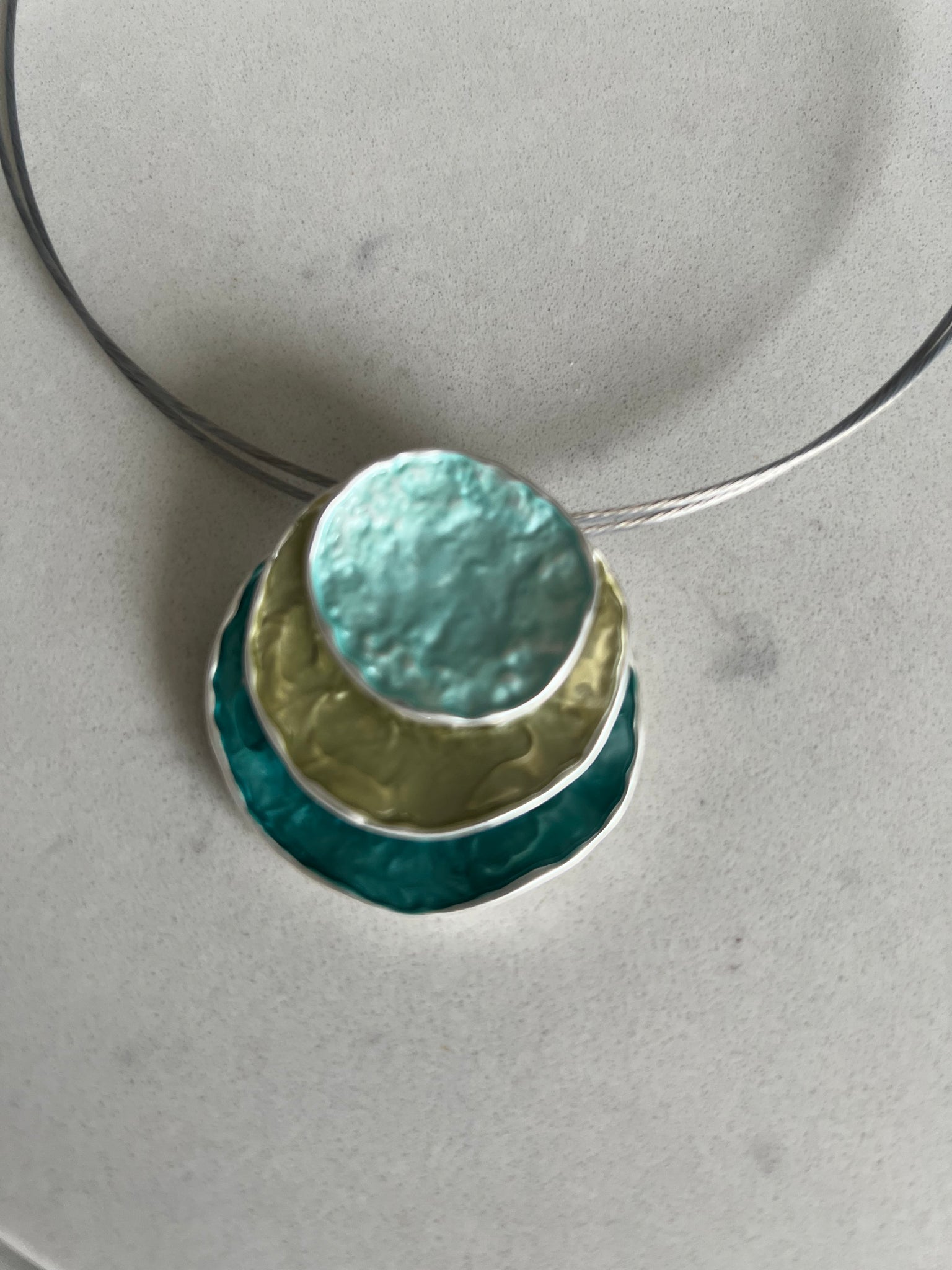 3 Stack Pendant Necklace with magnetic closure