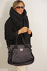 Faux Suede Large Shoulder Bag – Black (Cene)