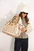 Faux Suede Large Shoulder Bag – Camel & Cream (Cipria)