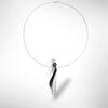 Barrel Single Wave Modern Collar Pendant Necklace