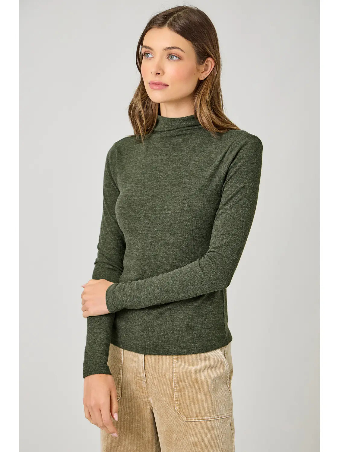 Knit Mock Neck Long Sleeve Top
