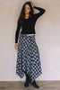 ASYMMETRICAL PLAID MAXI SKIRT
