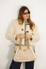 Faux Suede Large Shoulder Bag – Camel & Cream (Cipria)