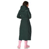 Women's Long Rain Jacket - Dark Green: Medium