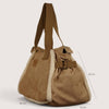 Faux Suede Large Shoulder Bag – Camel & Cream (Cipria)