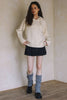 KNIT HOODIE SWEATER T0013: OLIVE