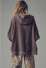 Washed waffle knit Hooded Cardi