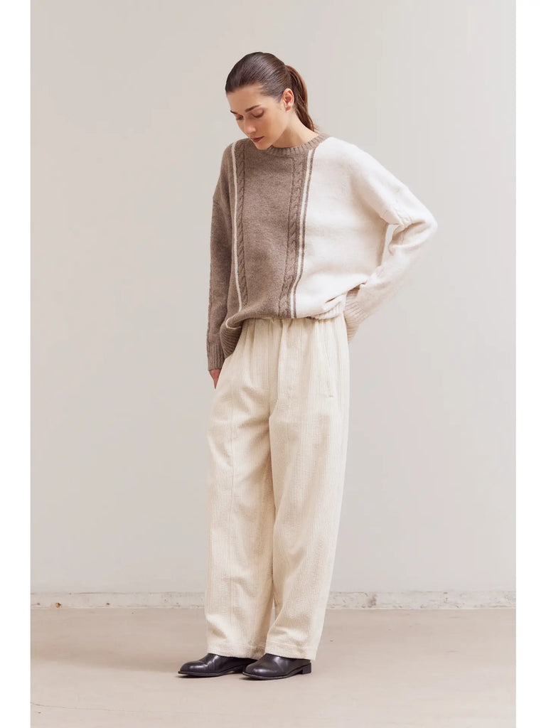 Cable Contrast Sweater